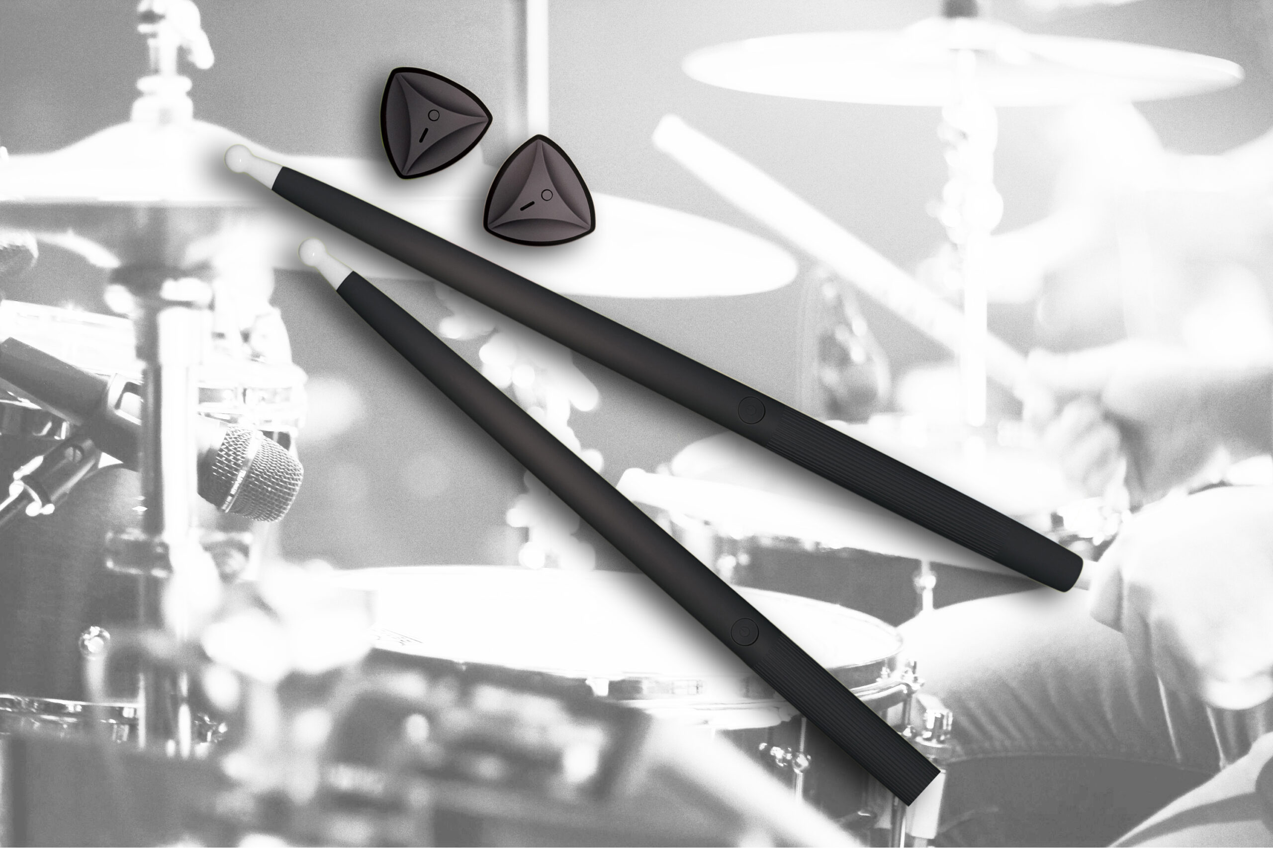 エアドラム 専門版 2本スティック 涼しい + 1音箱 + 2ドラムパッド 